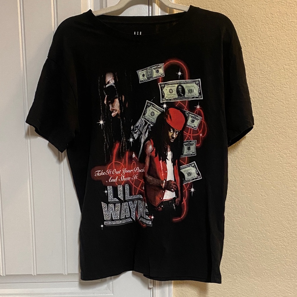 LIL WAYNE Black Graphic T-Shirt- Sz L